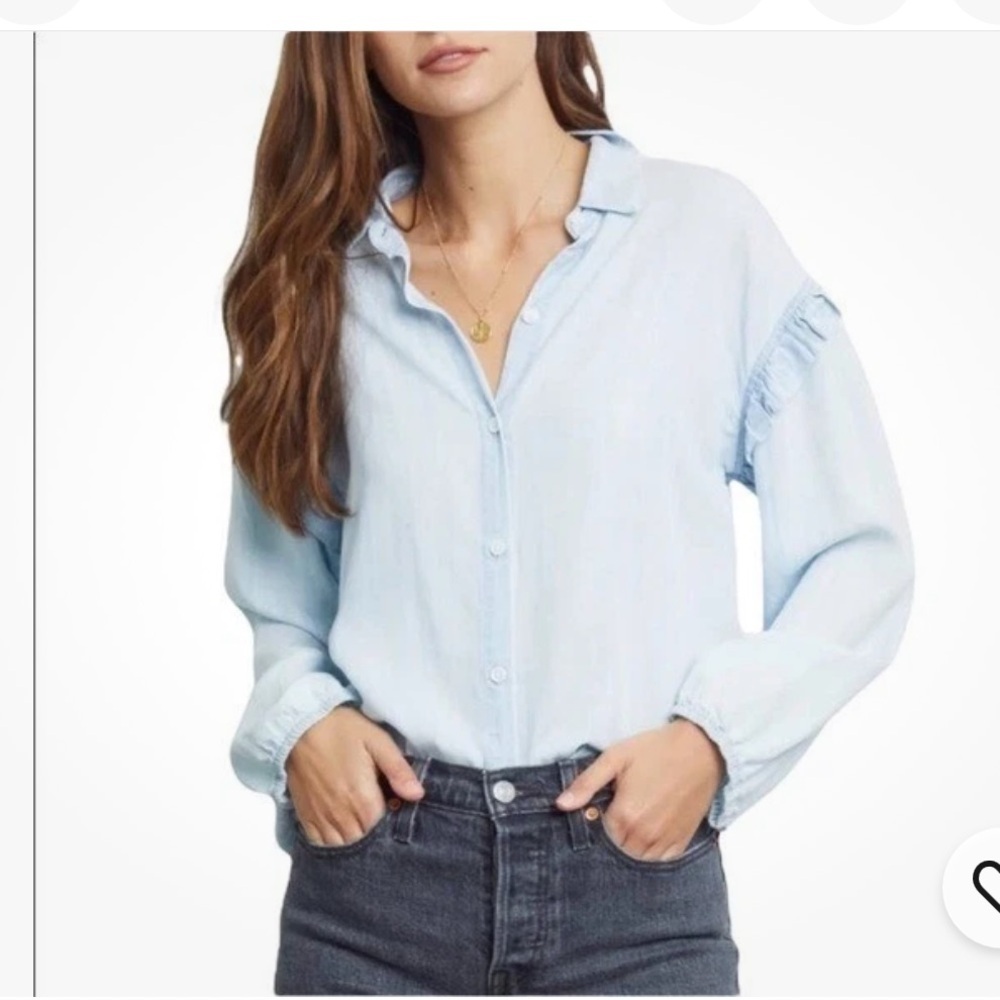 Rails Willow chambray shirt in a light vintage wash Size M - Picture 2 of 7